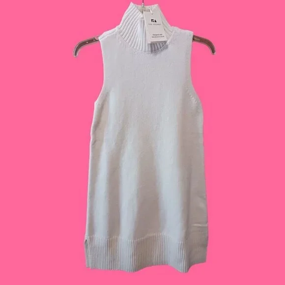 Free Assembly Womens Sleeveless Turtleneck Sweater Dress Wht XSmall - Picture 3 of 12